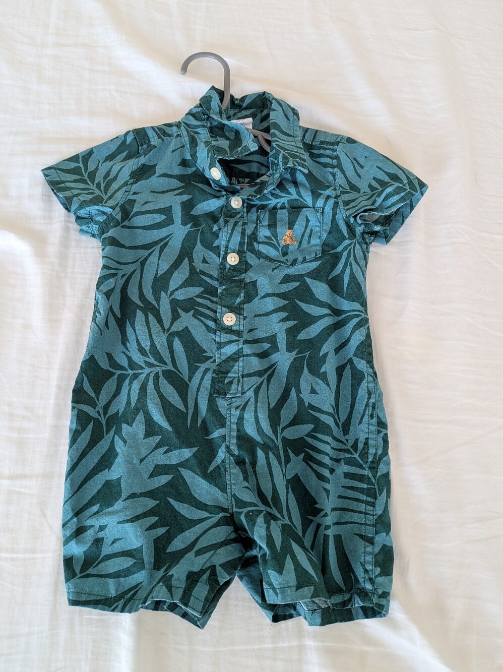 Baby Gap Tropical Leaf Print Baby Romper Size 6-12 Months